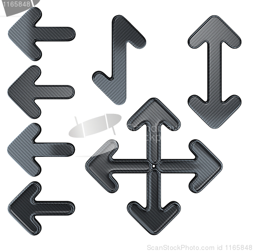 Image of Carbon fiber arrows set isolated 