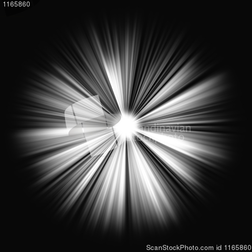 Image of Beams of light on black: shining star