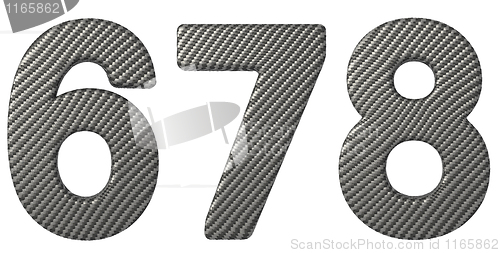 Image of Carbon fiber font 6 7 8 numerals