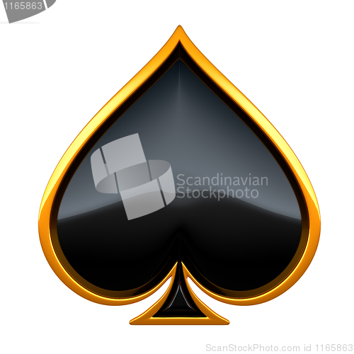 Image of Spades card suits with golden framing