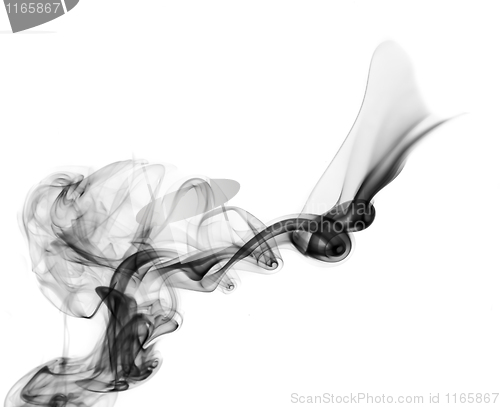 Image of Abstract smoke swirls on white