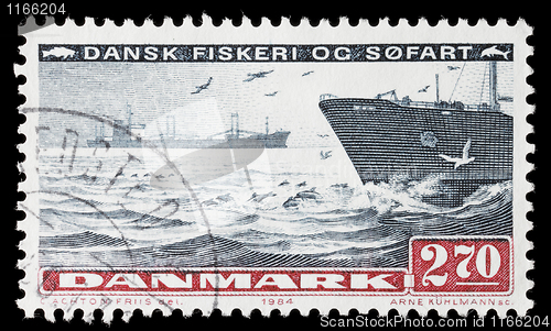 Image of Danish seafaring and fishing stamp