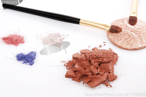 Image of powder for makeup and two brush