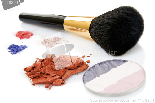 Image of Make-up brush and different powder