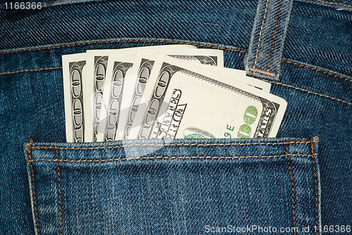 Image of Jeans pocket with $100 bills