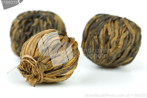 Image of Closeup shot of braided yunnan black tea