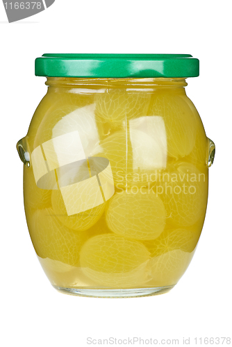 Image of Grapes marinated in glass jar