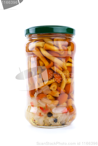 Image of Glass jar with marinated honey agarics