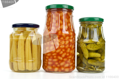 Image of Glass jars with marinated vegetables