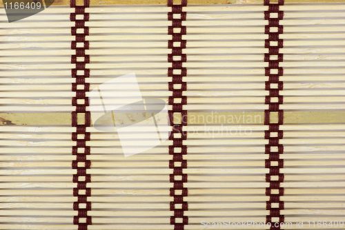 Image of Close-up ofbamboo stick straw mat