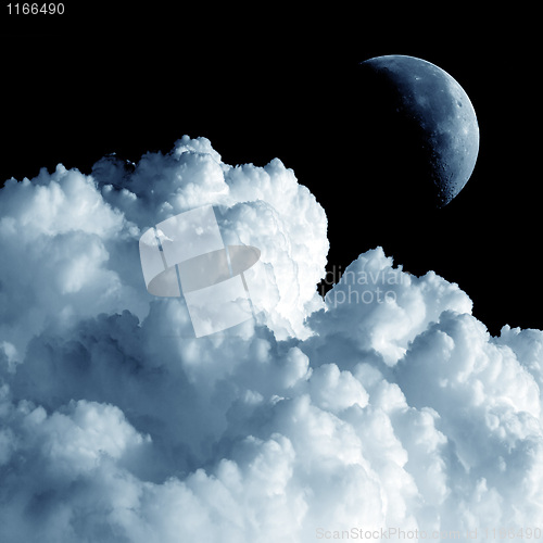 Image of Moon and cloud.