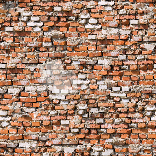 Image of Red brickwork seamless background.