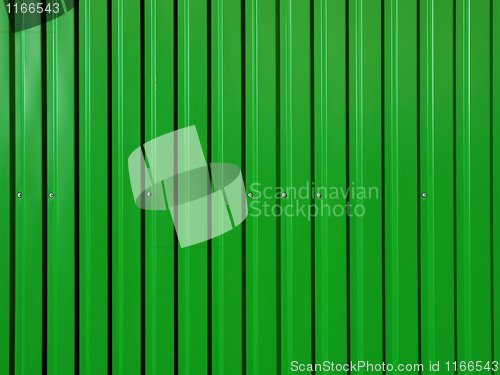 Image of Green corrugated surface.