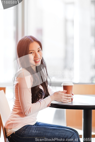 Image of Woman drinking coffee