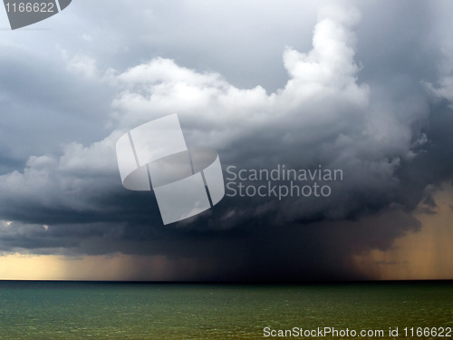 Image of Rain over sea.