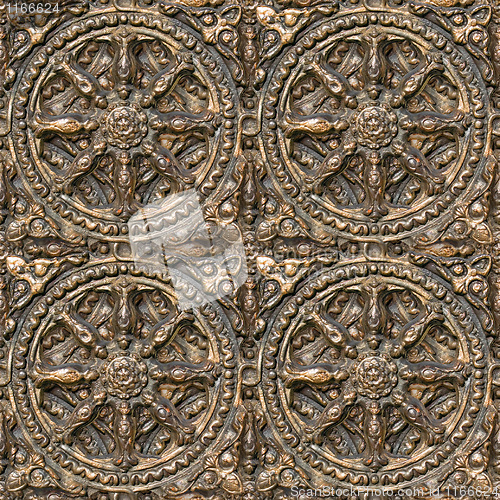 Image of Metal seamless decorative pattern.