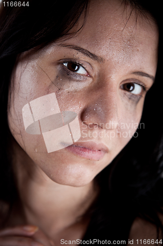 Image of crying young woman