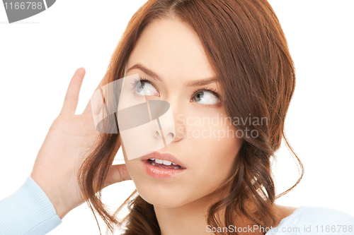 Image of woman listening gossip