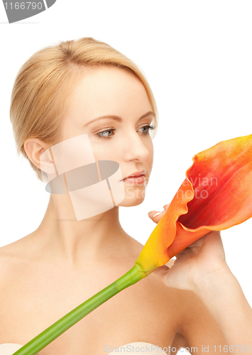 Image of beautiful woman with calla flower