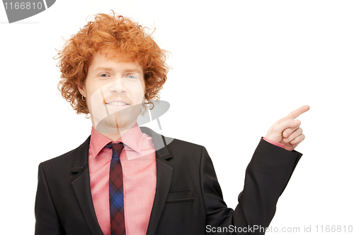 Image of businessman pointing his finger