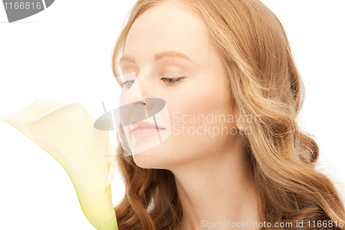 Image of beautiful woman with calla flower