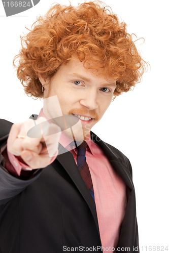 Image of businessman pointing his finger