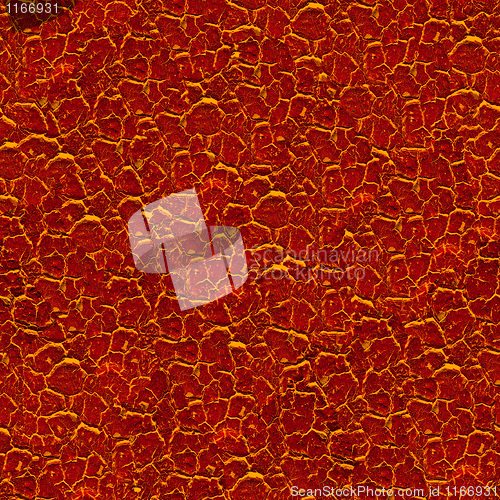 Image of Red cracked paint seamless background.