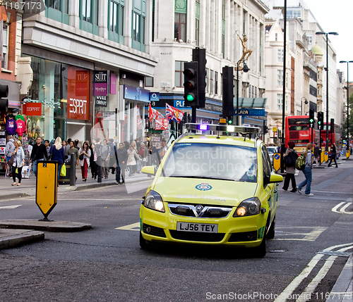 Image of Emergency Ambulance in Oxford Street