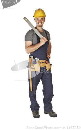 Image of handyman with spirit level