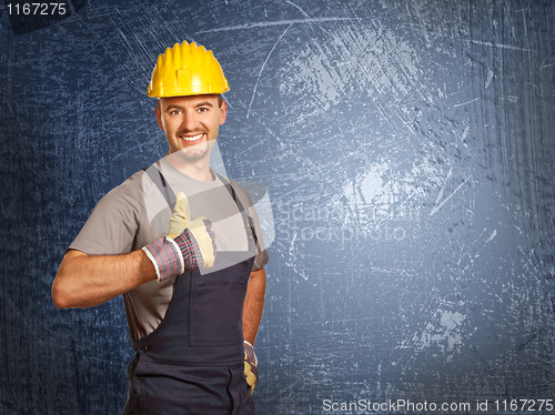 Image of handyman and grunge background