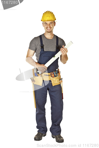 Image of handyman with spirit level