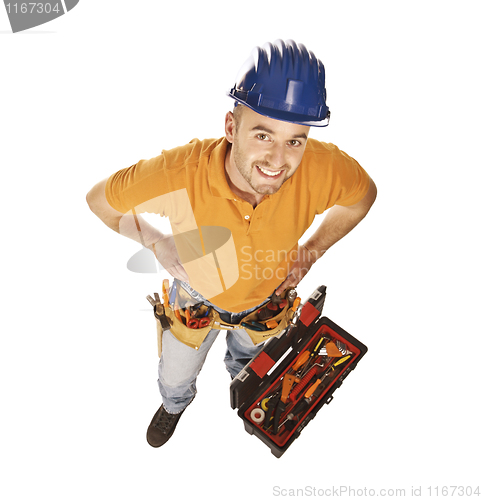 Image of handyman and toolbox