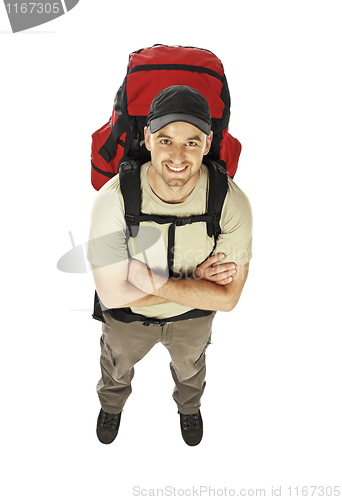 Image of travel man background isolated