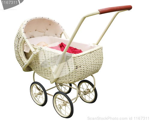 Image of Vintage Cane Pram 