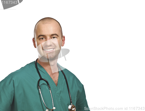 Image of isolated smiling doctor