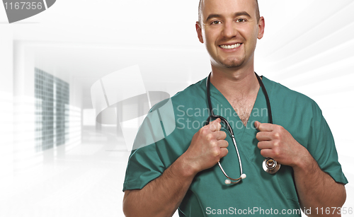 Image of smiling doctor indoor