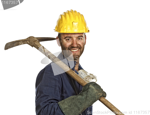 Image of miner portrait isolated on white