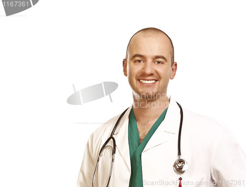 Image of doctor portrait on white background