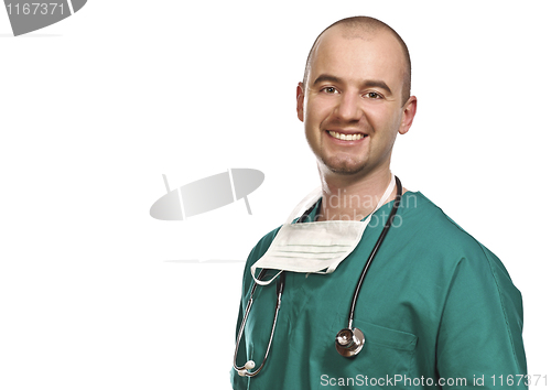 Image of isolated confident doctor
