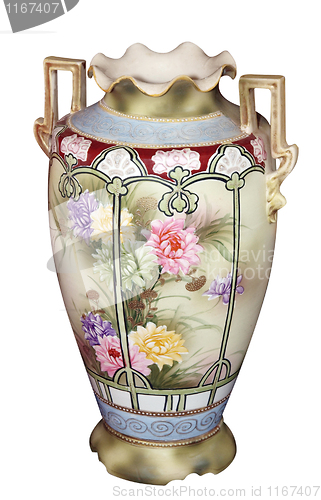 Image of Ornate Floral Art Deco Vase