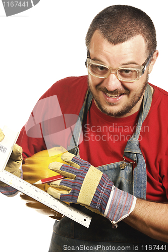 Image of worker and tool