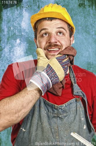 Image of handyman thinking