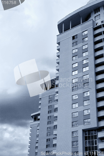 Image of New high-rise urban buildings sepia