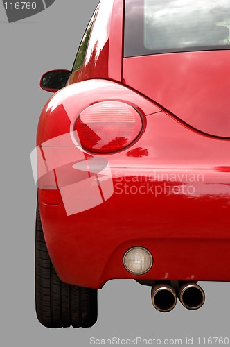 Image of Red car back isolated