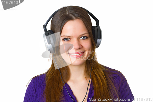 Image of Young woman with headphones