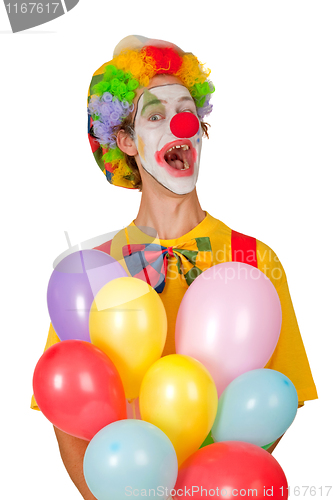 Image of Colorful clown with balloons