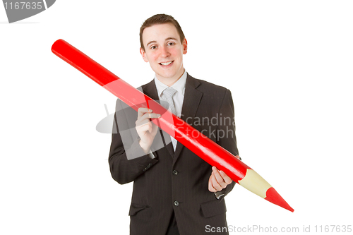 Image of Businessman with red pencil