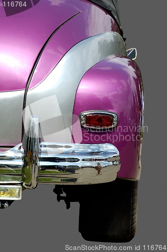 Image of Purple retro car back isolated