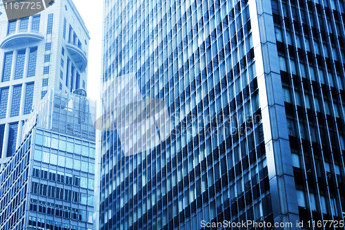 Image of modern building with blue toned 