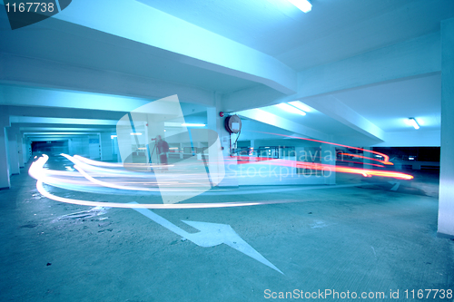 Image of traffic in car park